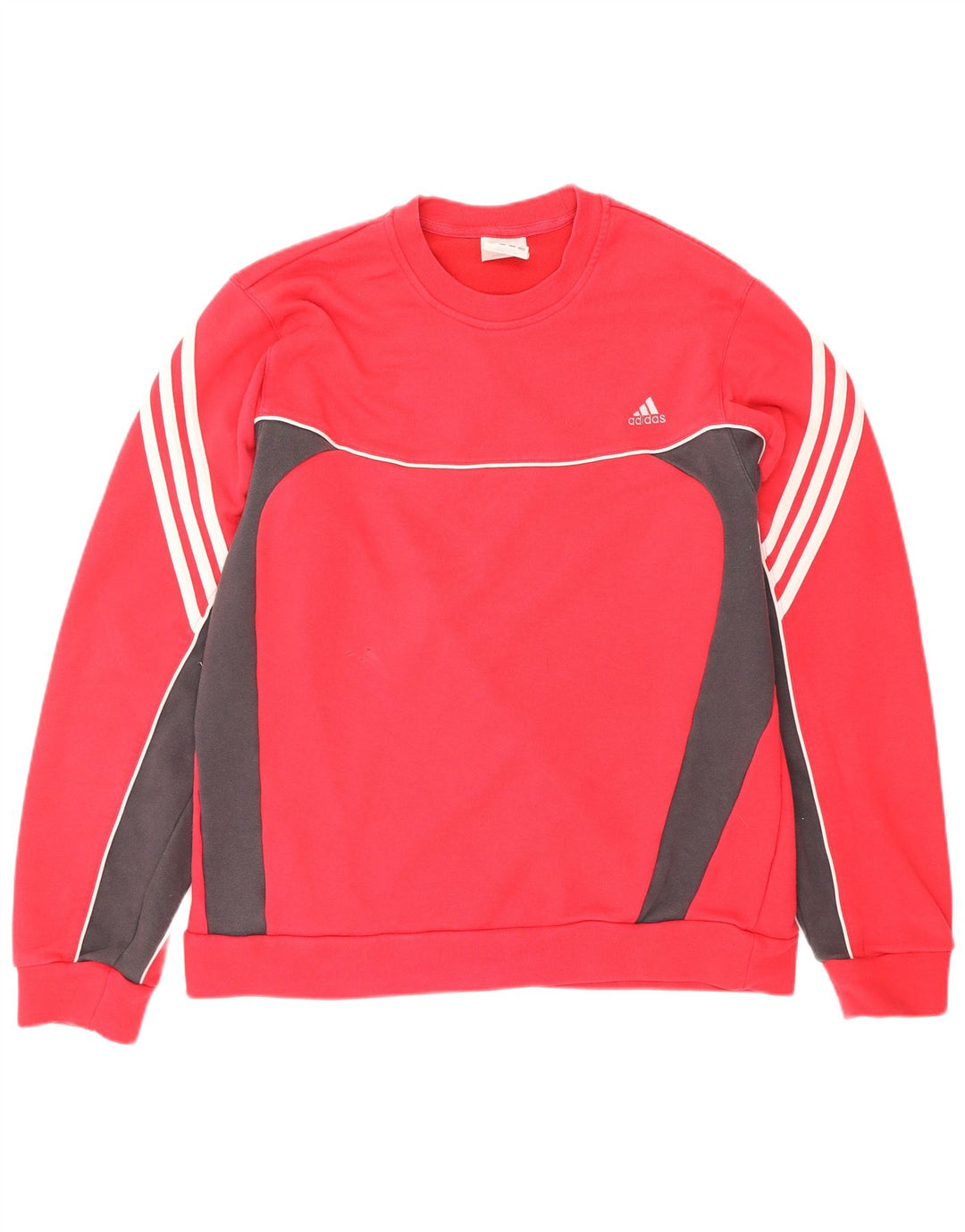 ADIDAS Mens Climalite Sweatshirt Jumper Medium Red Colourblock Cotton
