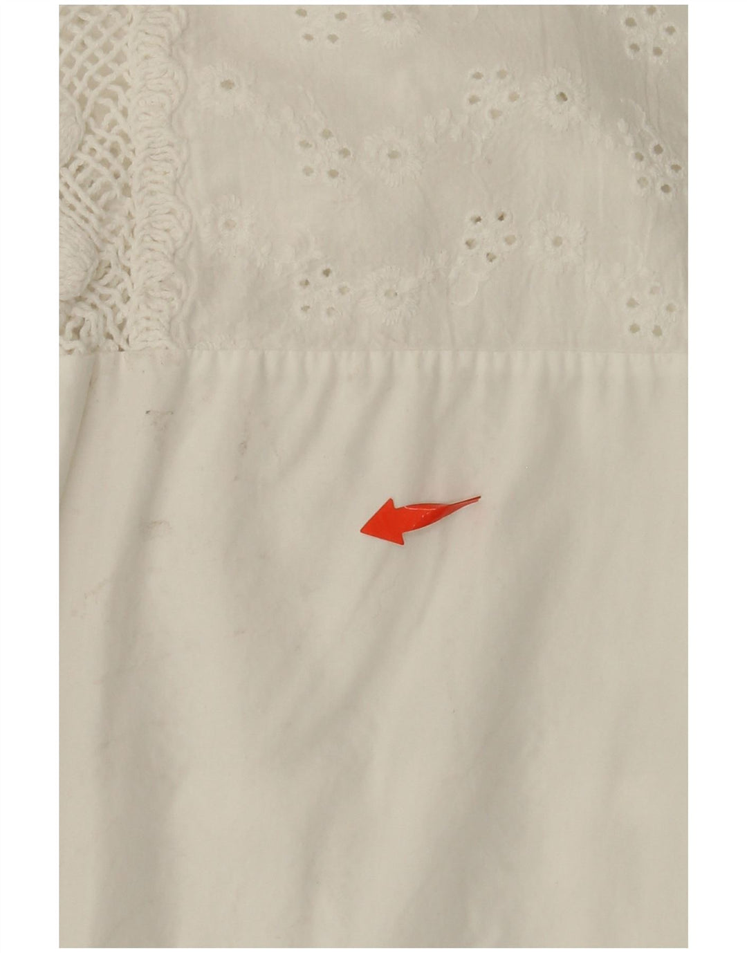 VINTAGE Womens 3/4 Sleeve Shirt Blouse UK 14 Medium White Floral Cotton