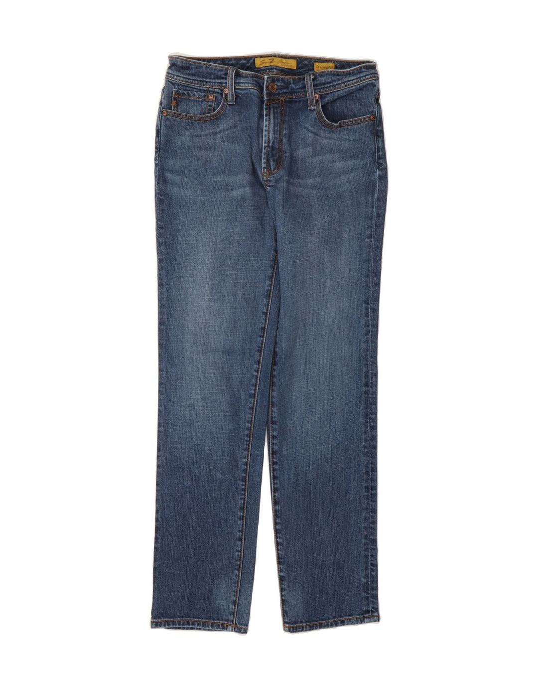 SEVEN 7 Womens Straight Jeans US 6 Medium W30 L31 Blue Cotton Vintage Seven 7 and Second-Hand Seven 7 from Messina Hembry 
