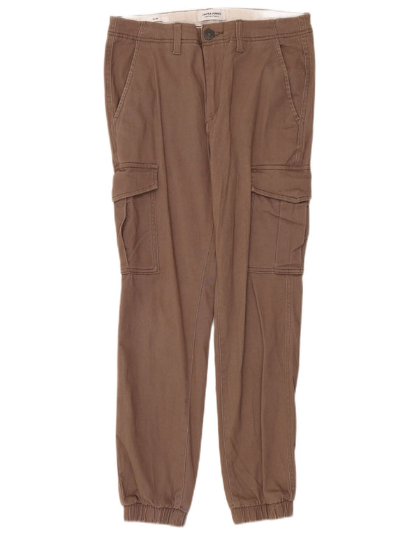 Jack & Jones Mens Slim Joggers Cargo Trousers W29 L30 Grey Cotton