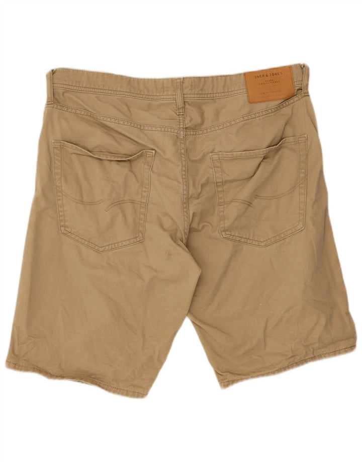 Jack & Jones Mens Casual Shorts Large W36 Beige Cotton