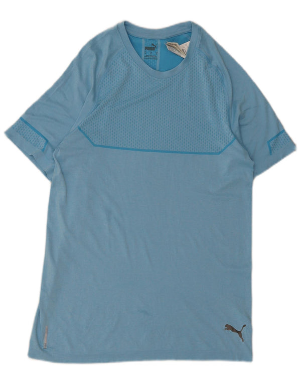 Puma Mens T-Shirt Top Medium Blue Polyester