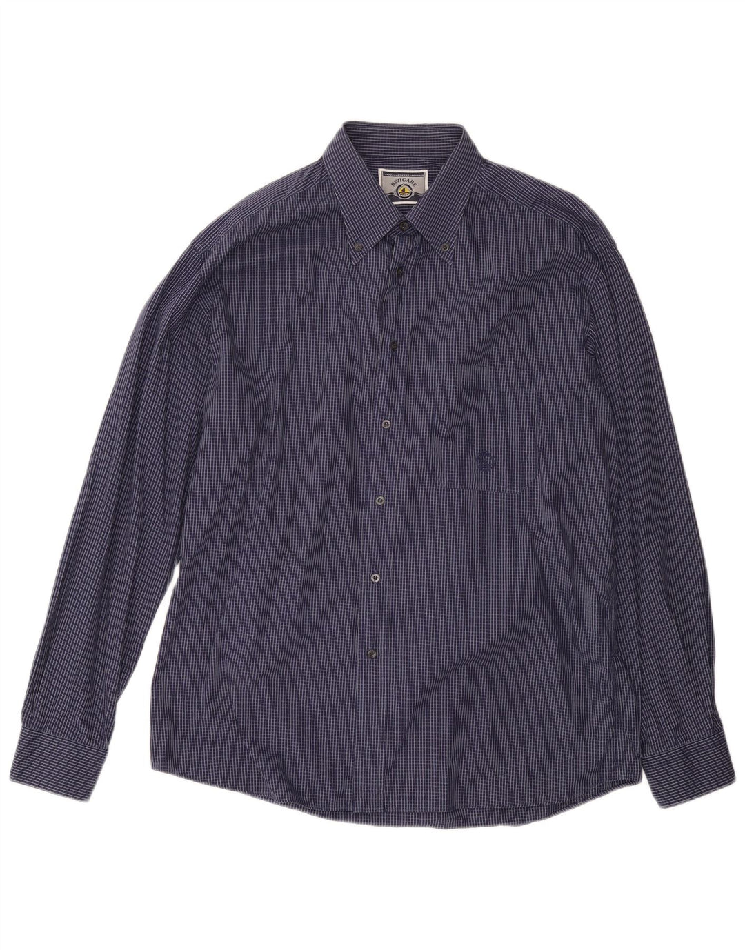 NAVIGARE Mens Shirt Large Navy Blue Check