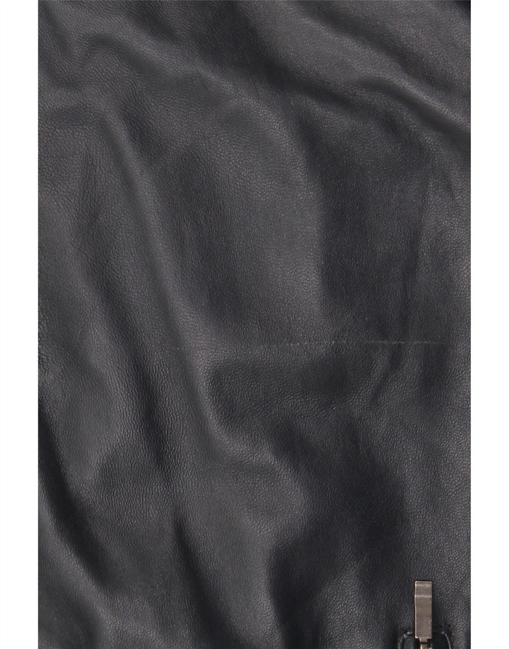 Conbipel Mens Bomber Leather Jacket IT 56 2XL Navy Blue