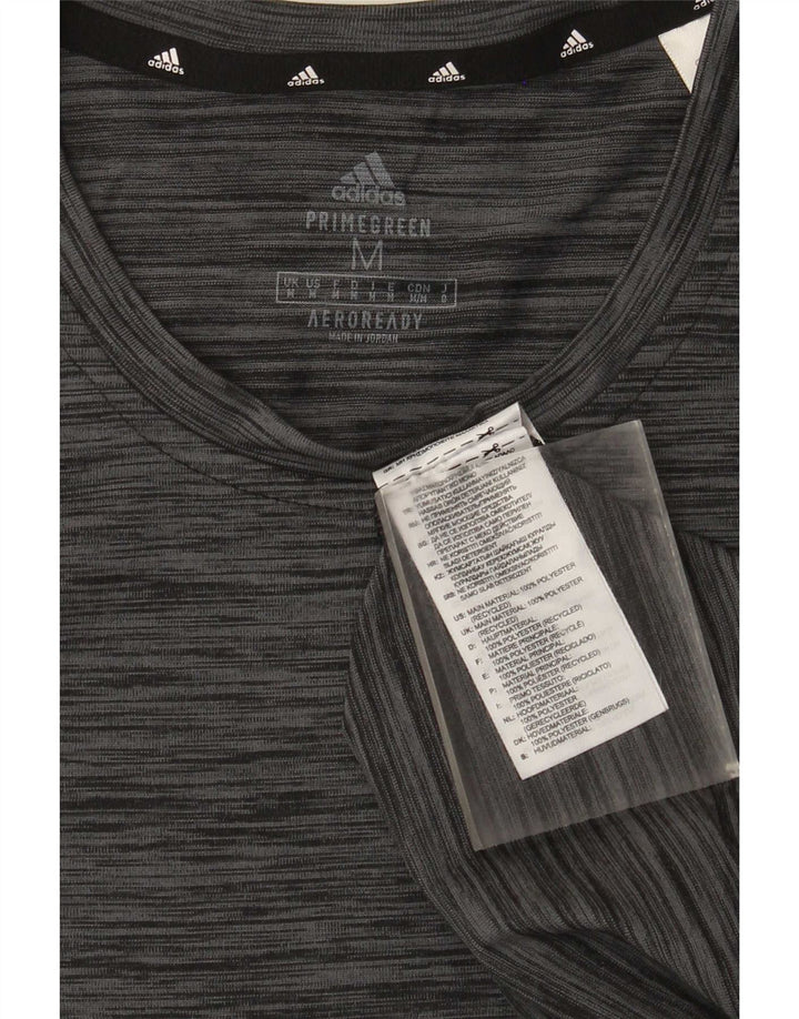 Adidas Mens Aeroready T-Shirt Top Medium Grey Flecked Polyester