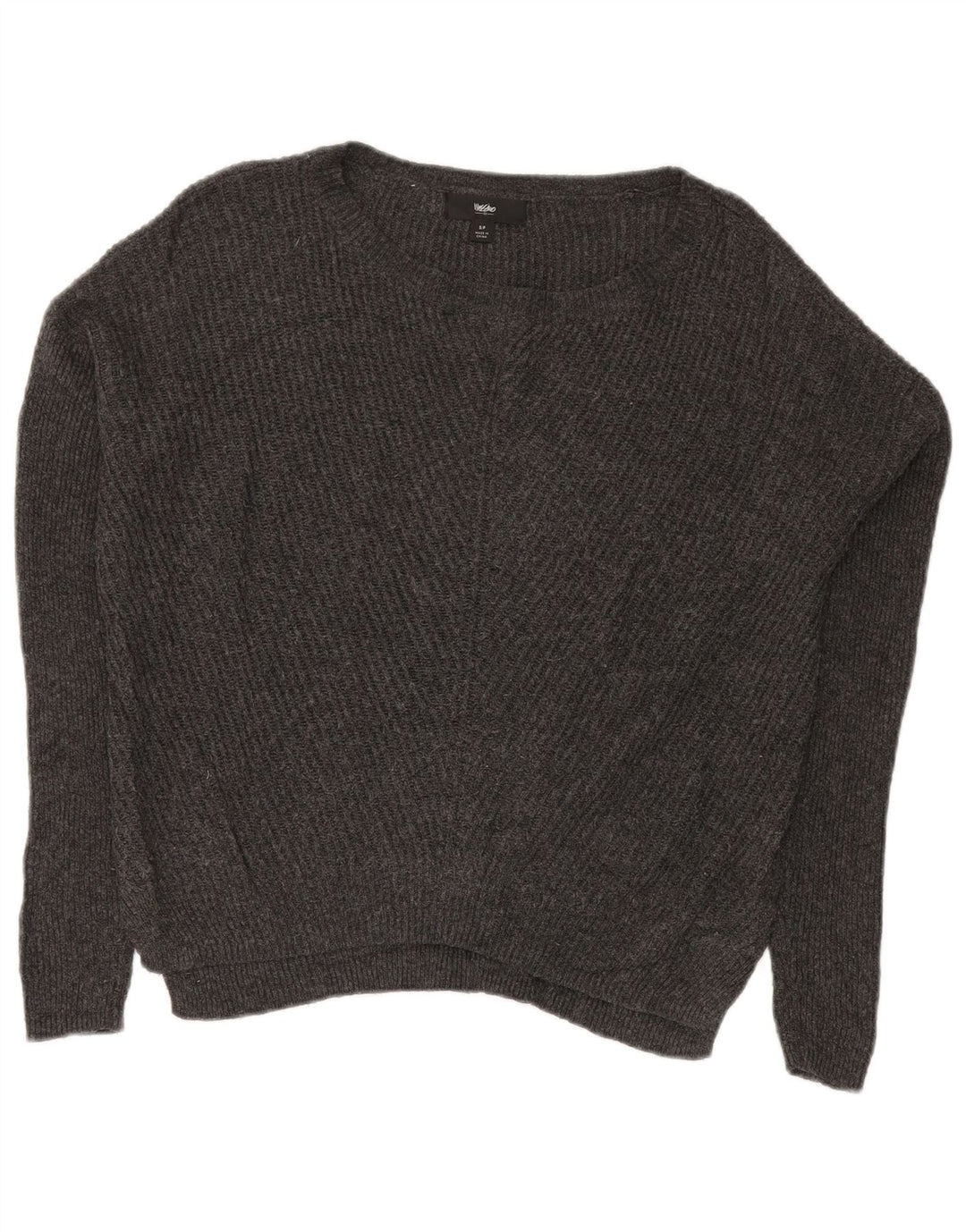 MOSSIMO Womens Oversized Boat Neck Jumper Sweater UK 10 Small Grey Cotton