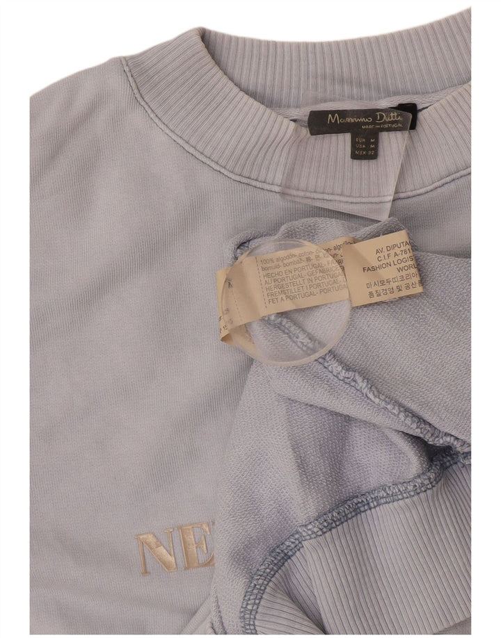 Massimo Dutti Womens Graphic Oversized Sweatshirt Jumper UK 14 Medium Blue