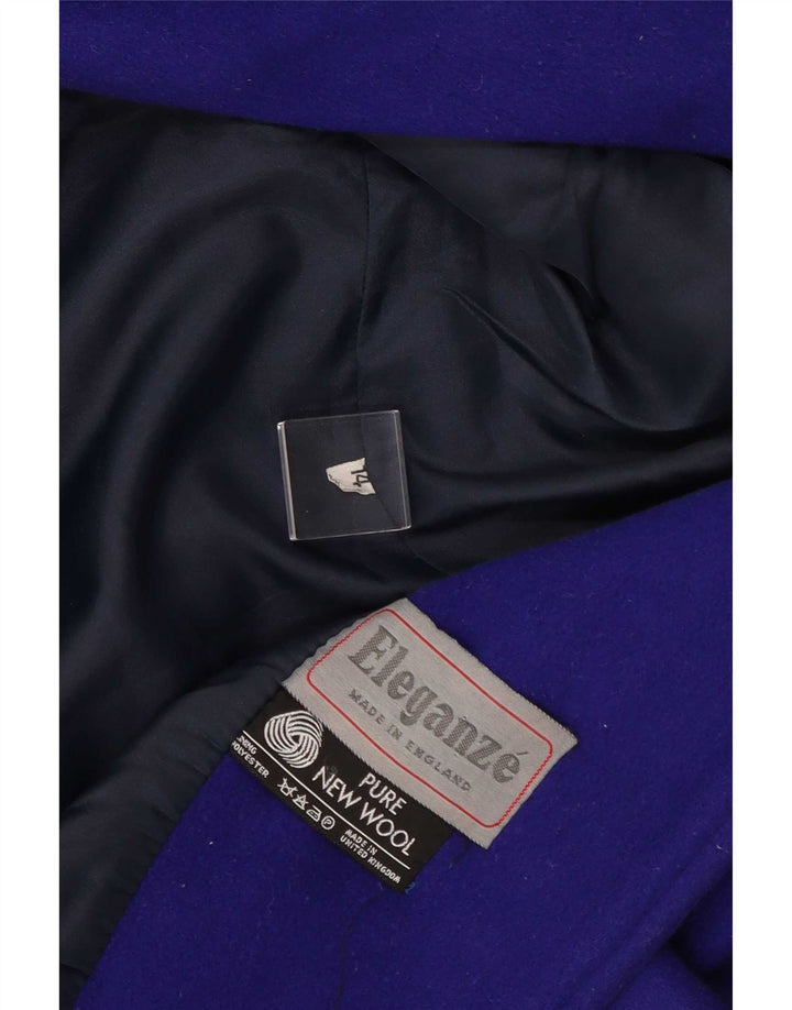 Vintage Womens Double Breasted Coat UK 14 Medium Purple Wool