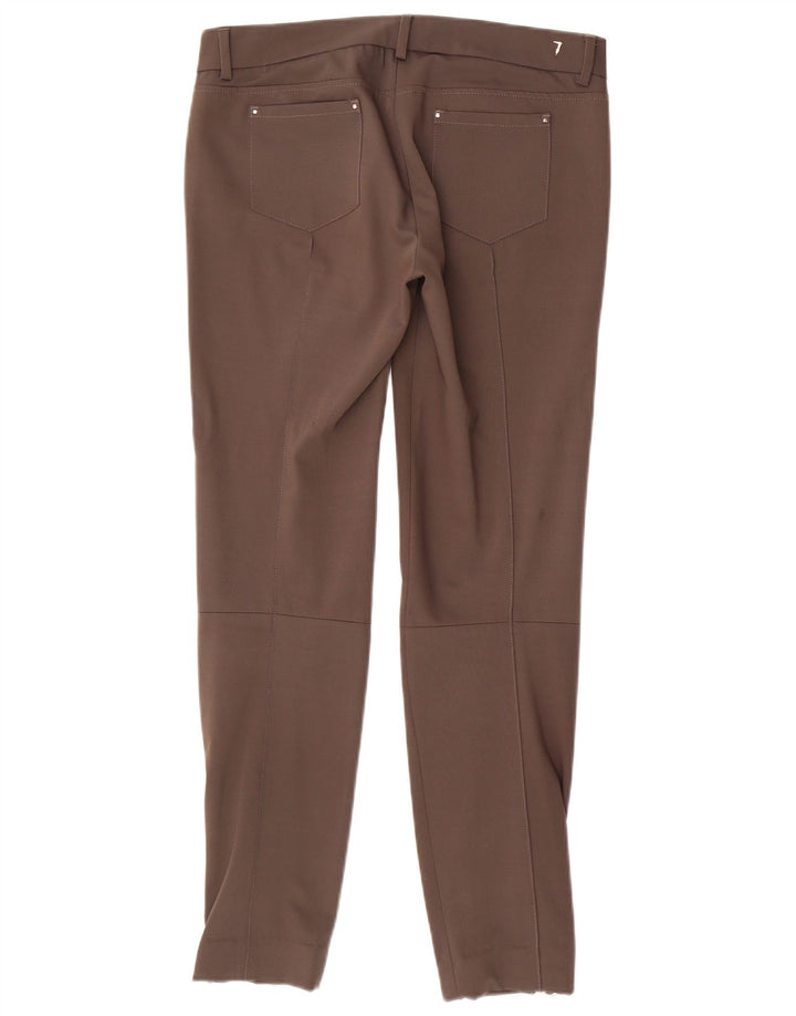 TRUSSARDI Womens Slim Casual Trousers IT 42 Medium W32 L29 Brown Polyester