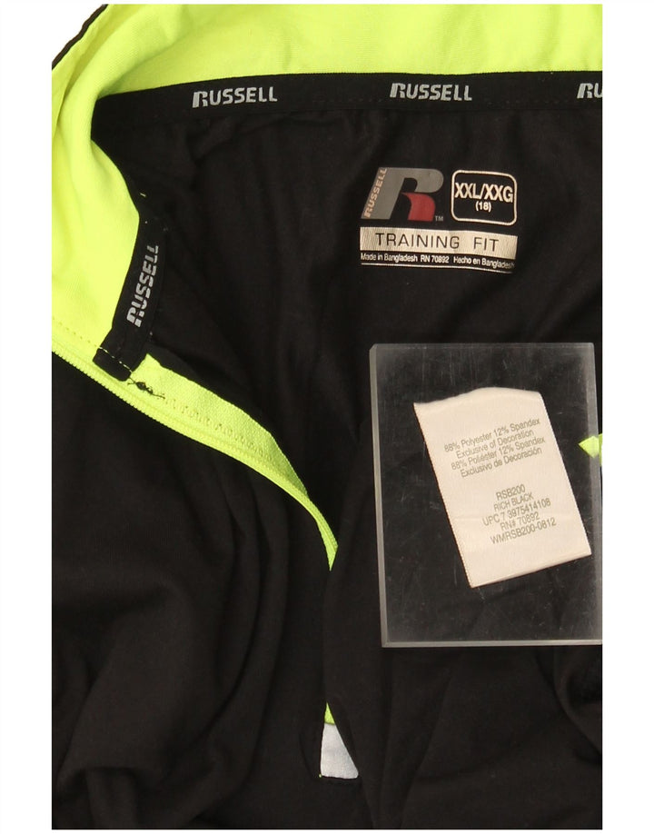 RUSSELL ATHLETIC Boys Pullover Tracksuit Top 15-16 Years 2XL Black