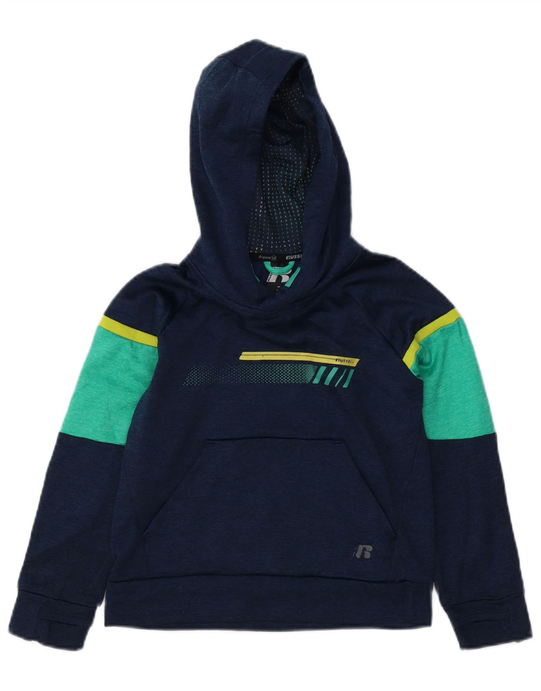 RUSSELL ATHLETIC Boys Hoodie Jumper 7-8 Years Medium  Navy Blue