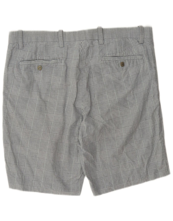 Dockers Mens Chino Shorts W38 XL Grey Check Cotton