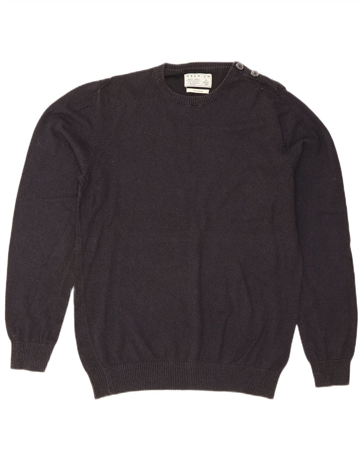 Jack & Jones Mens Regular Fit Crew Neck Jumper Sweater Medium Navy Blue