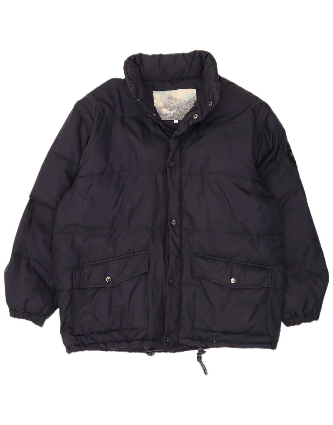 VINTAGE Mens Ski Jacket UK 42 XL Navy Blue Nylon