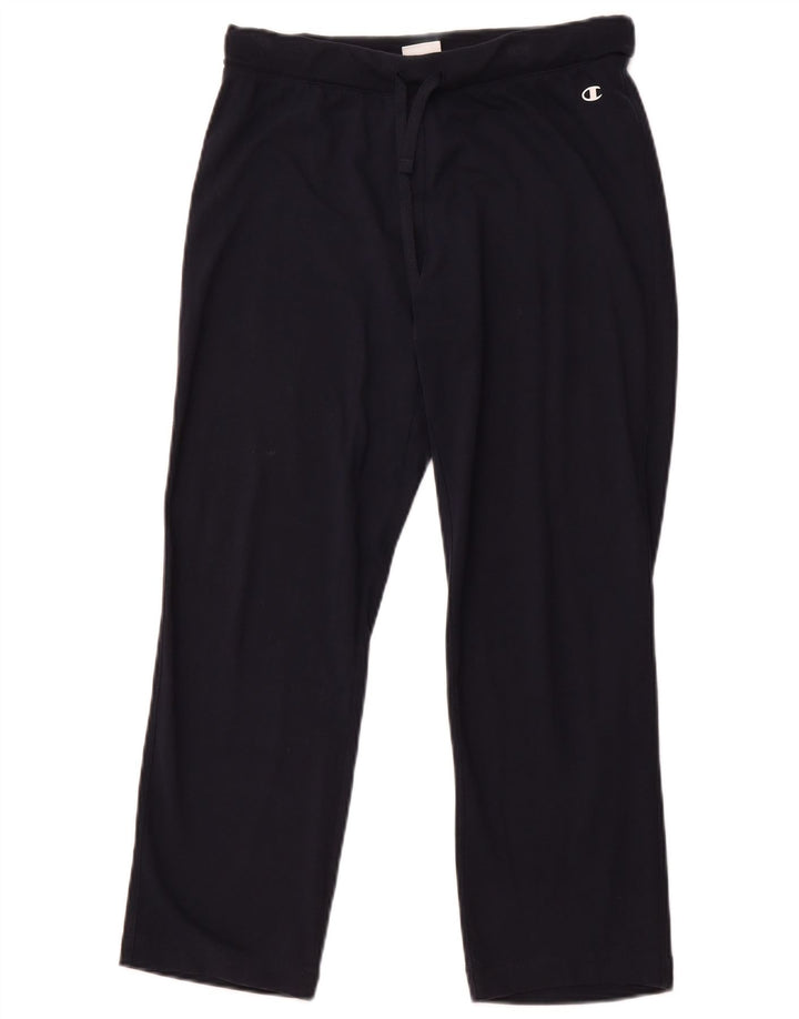 CHAMPION Womens Tracksuit Trousers UK 14 Medium  Navy Blue Cotton