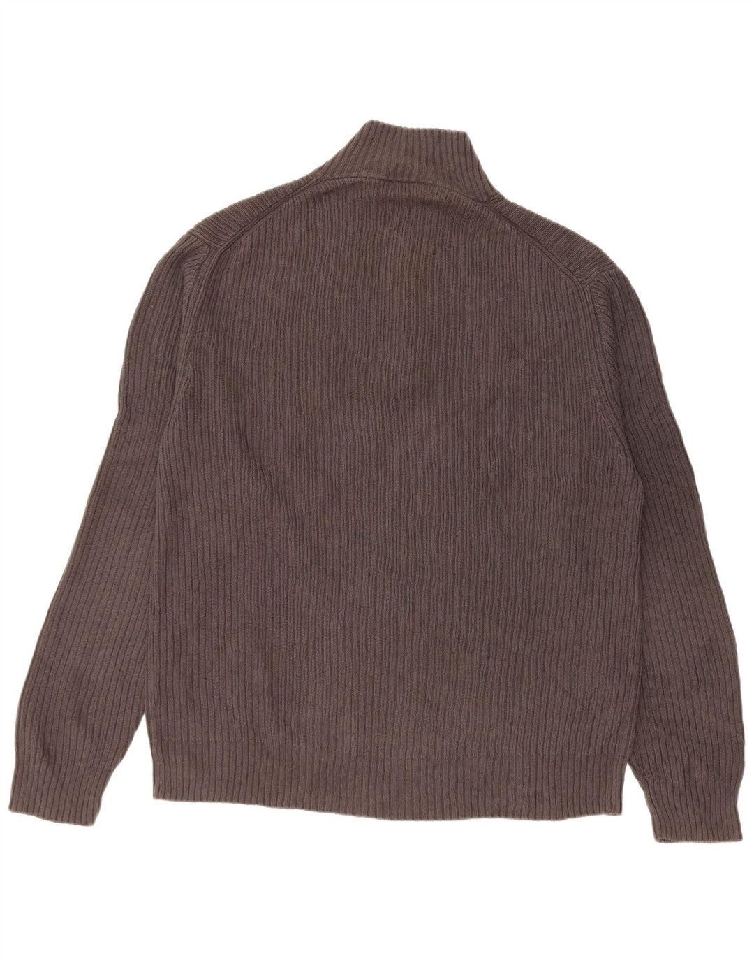 CALVIN KLEIN Mens Zip Neck Jumper Sweater Large Grey Cotton