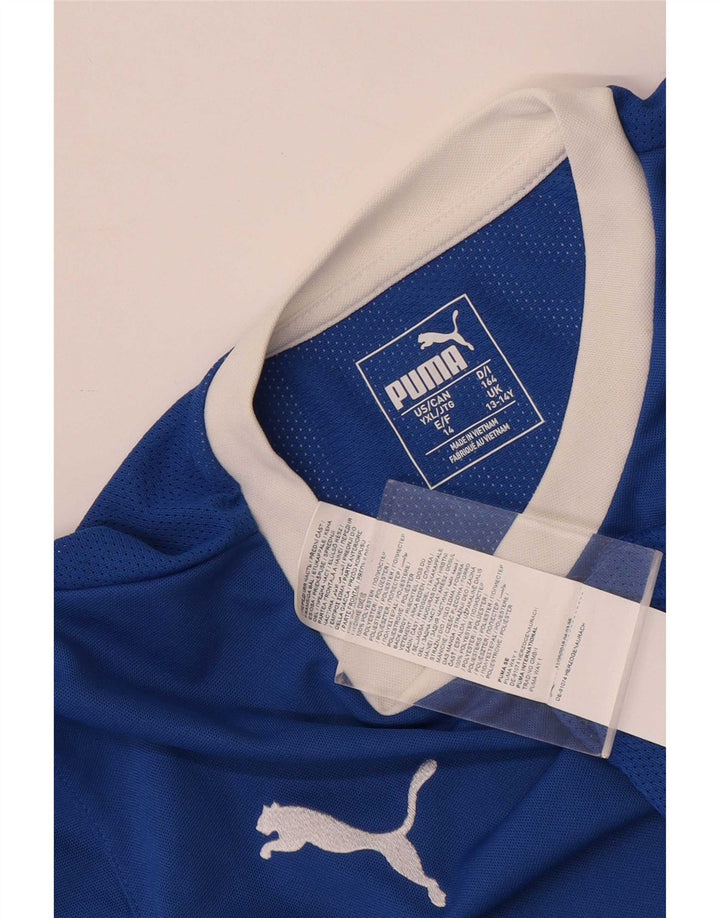 Puma Boys Graphic T-Shirt Top 13-14 Years Blue Polyester