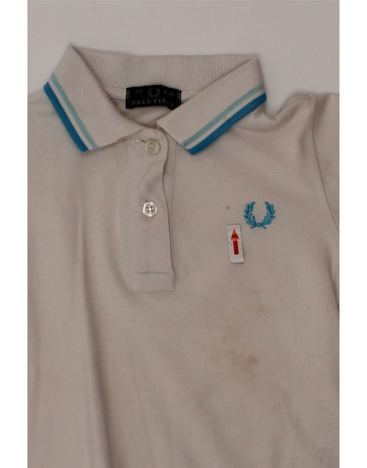 Fred Perry Boys Polo Shirt 3-4 Years Off White Cotton