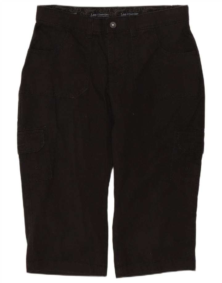 LEE Womens Cargo Bermuda Shorts US 6 Medium W30  Black Cotton