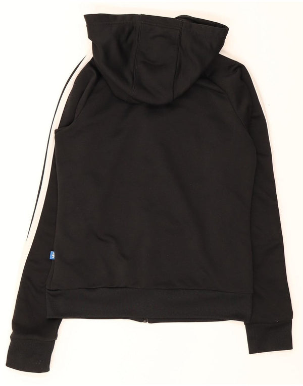 Adidas Womens Zip Hoodie Sweater UK 8 Small Black Polyester