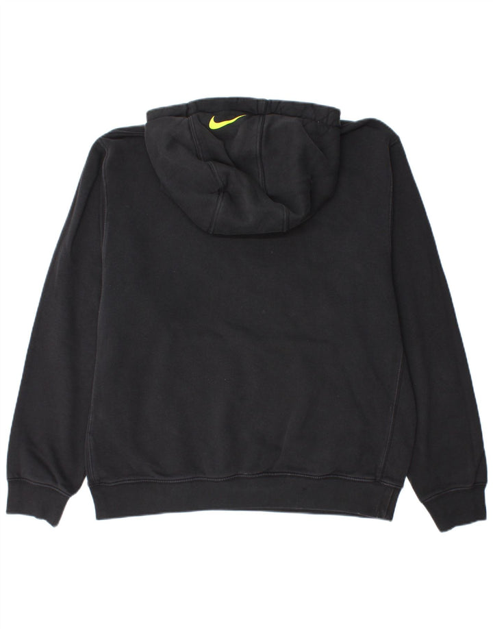 NIKE Mens Graphic Hoodie Jumper Medium Black Cotton