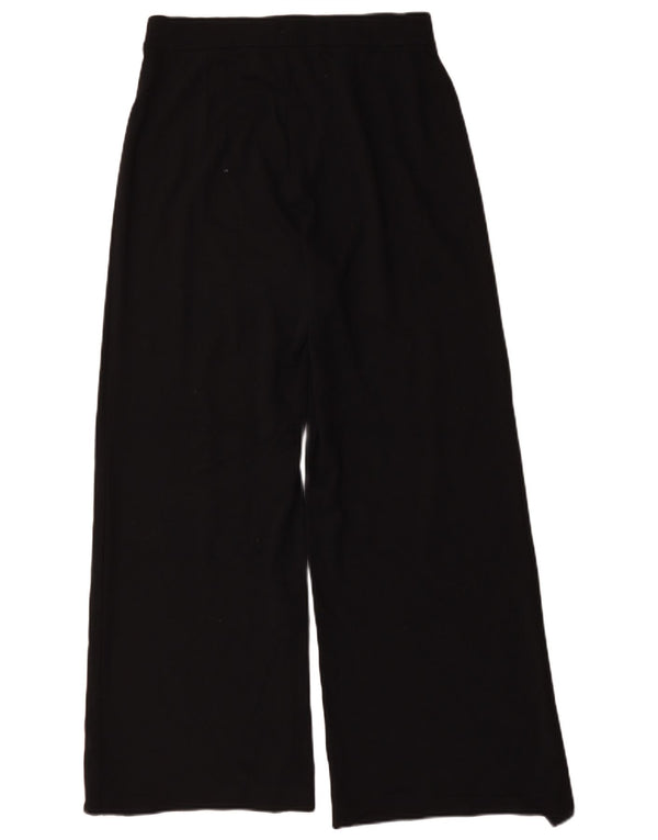 Marks & Spencer Womens Wide Leg Casual Trousers UK 12 Medium W30 L30 Black