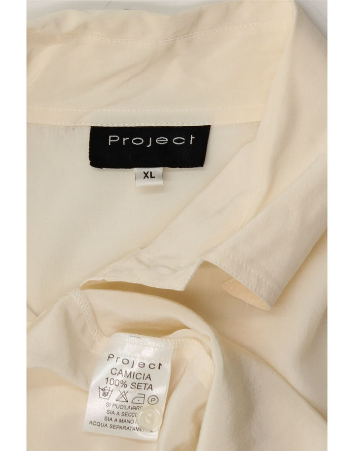 PROJECT Womens Shirt Blouse UK 18 XL Off White Silk