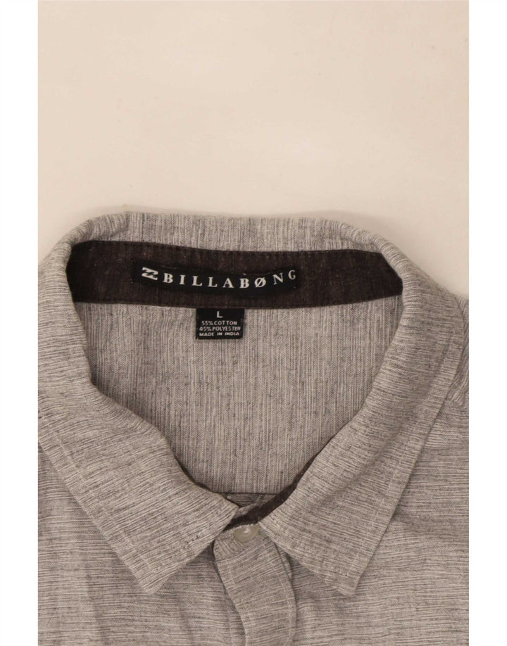 Billabong Mens Short Sleeve Shirt Large Grey Cotton