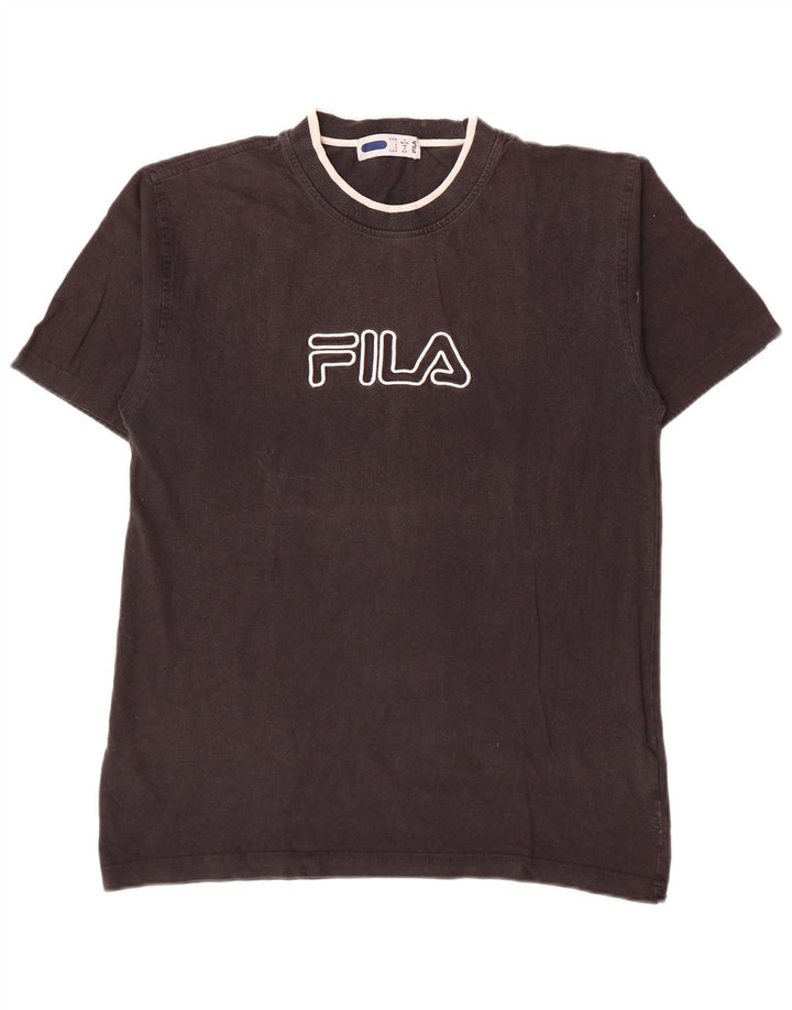 Fila Mens Graphic T-Shirt Top Small Black Cotton