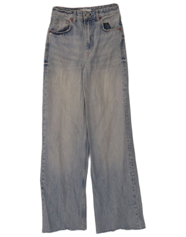 Zara Womens High Rise Wide Leg Jeans EU 34 2XS W24 L30 Blue
