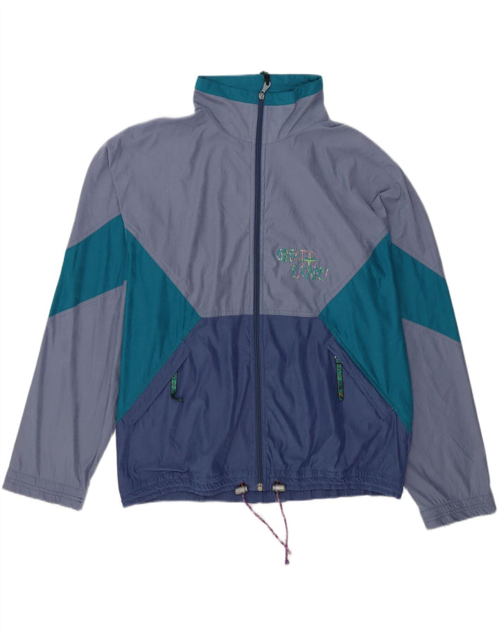 GREAT ESCAPES Mens Tracksuit Top Jacket XL Blue Colourblock Vintage Great Escapes and Second-Hand Great Escapes from Messina Hembry 