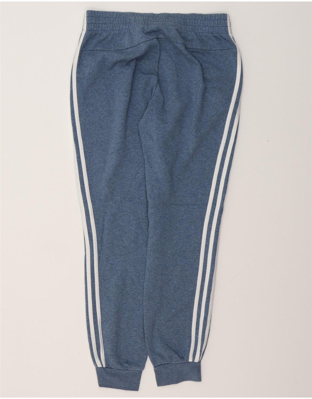 ADIDAS Womens Tracksuit Trousers Joggers UK 12/14 Medium Blue Cotton