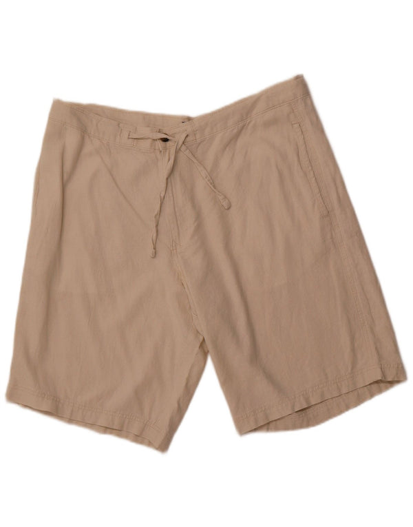 MARKS & SPENCER Mens Chino Shorts W38 XL Beige Linen