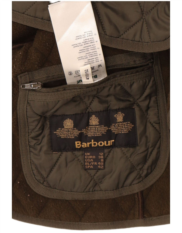 BARBOUR Womens Quilted Gilet UK 12 Medium  Khaki Polyamide