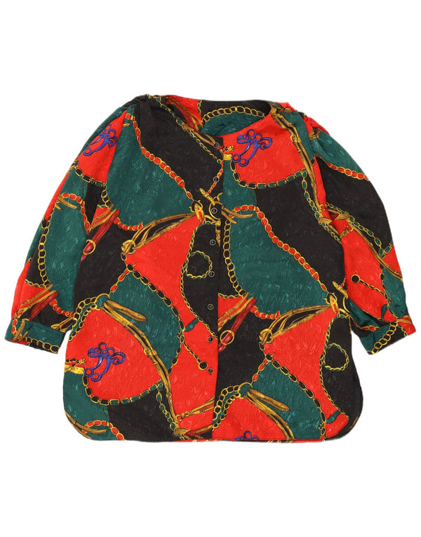 VINTAGE Womens Abstract Pattern Shirt Blouse UK 18 XL Multicoloured