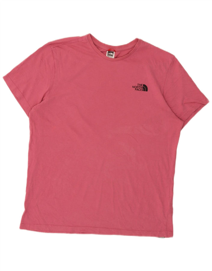 The North Face Mens T-Shirt Top Large Pink Cotton