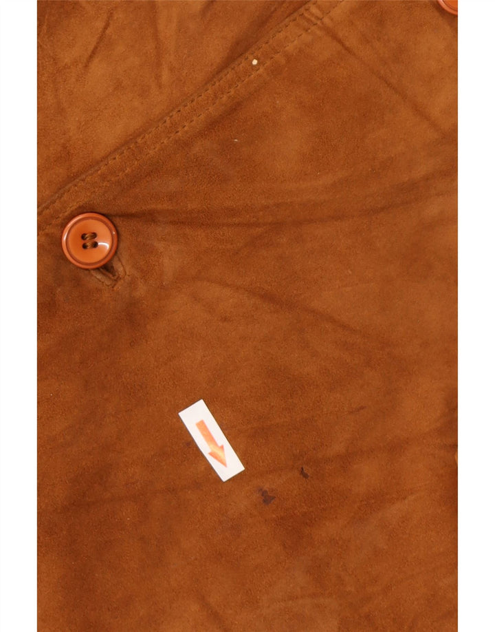 Vintage Mens Suede Bomber Jacket IT 56 3XL Brown Suede