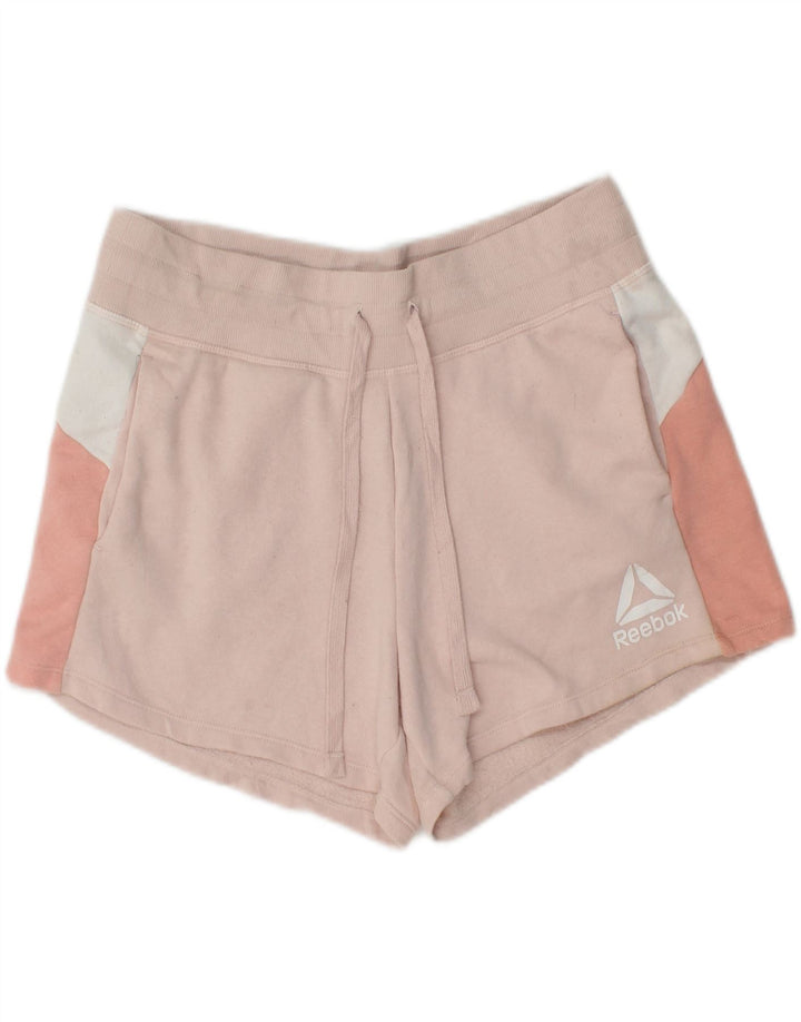 REEBOK Womens Sport Shorts Medium  Pink Colourblock Cotton Vintage Reebok and Second-Hand Reebok from Messina Hembry 