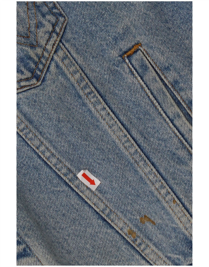 WRANGLER Mens Loose Fit Denim Gilet UK 36 Small Blue Cotton