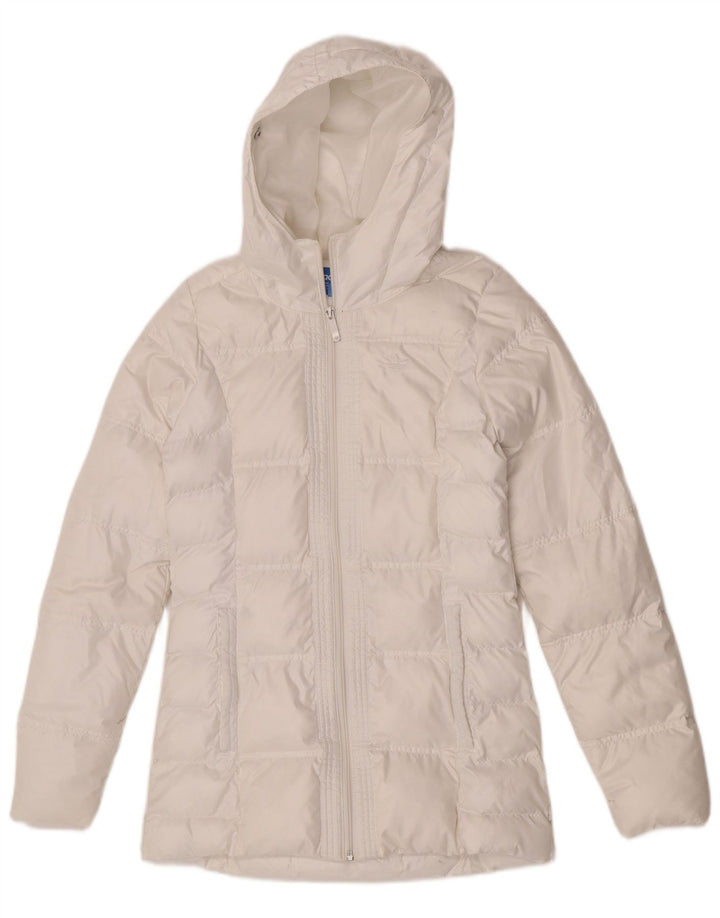 Adidas Womens Hooded Oversized Padded Coat UK 6 XS  White Polyester
