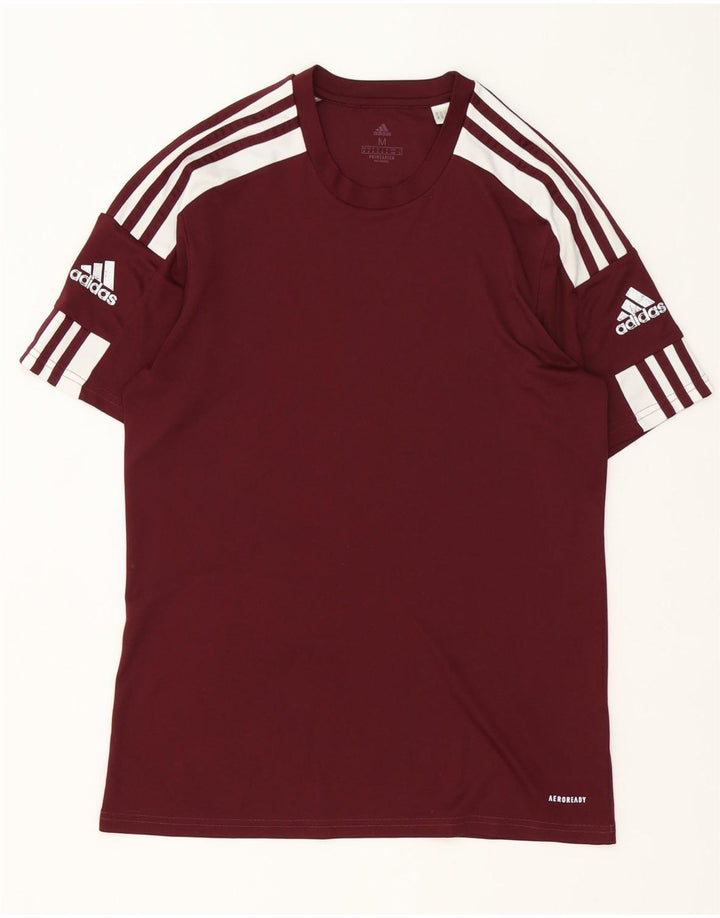 Adidas Mens Aeroready T-Shirt Top Medium Burgundy Polyester