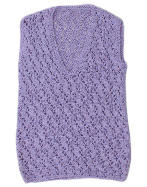 Vintage Womens Vest Tank Top UK 12 Medium Purple