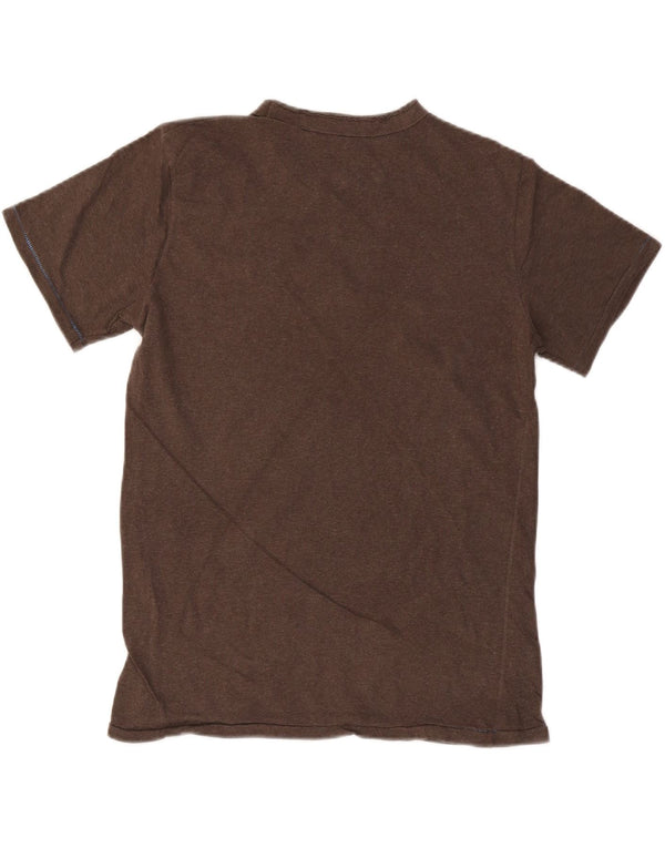BENETTON Mens T-Shirt Top Medium Brown