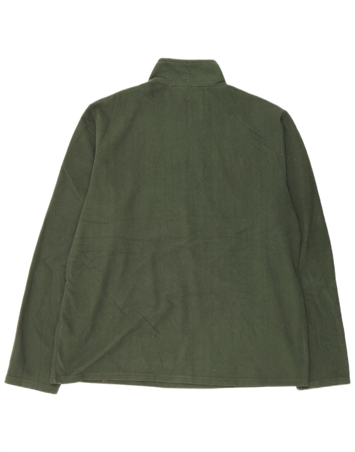Mountain Warehouse Mens Zip Neck Fleece Jumper XL Green Polyester