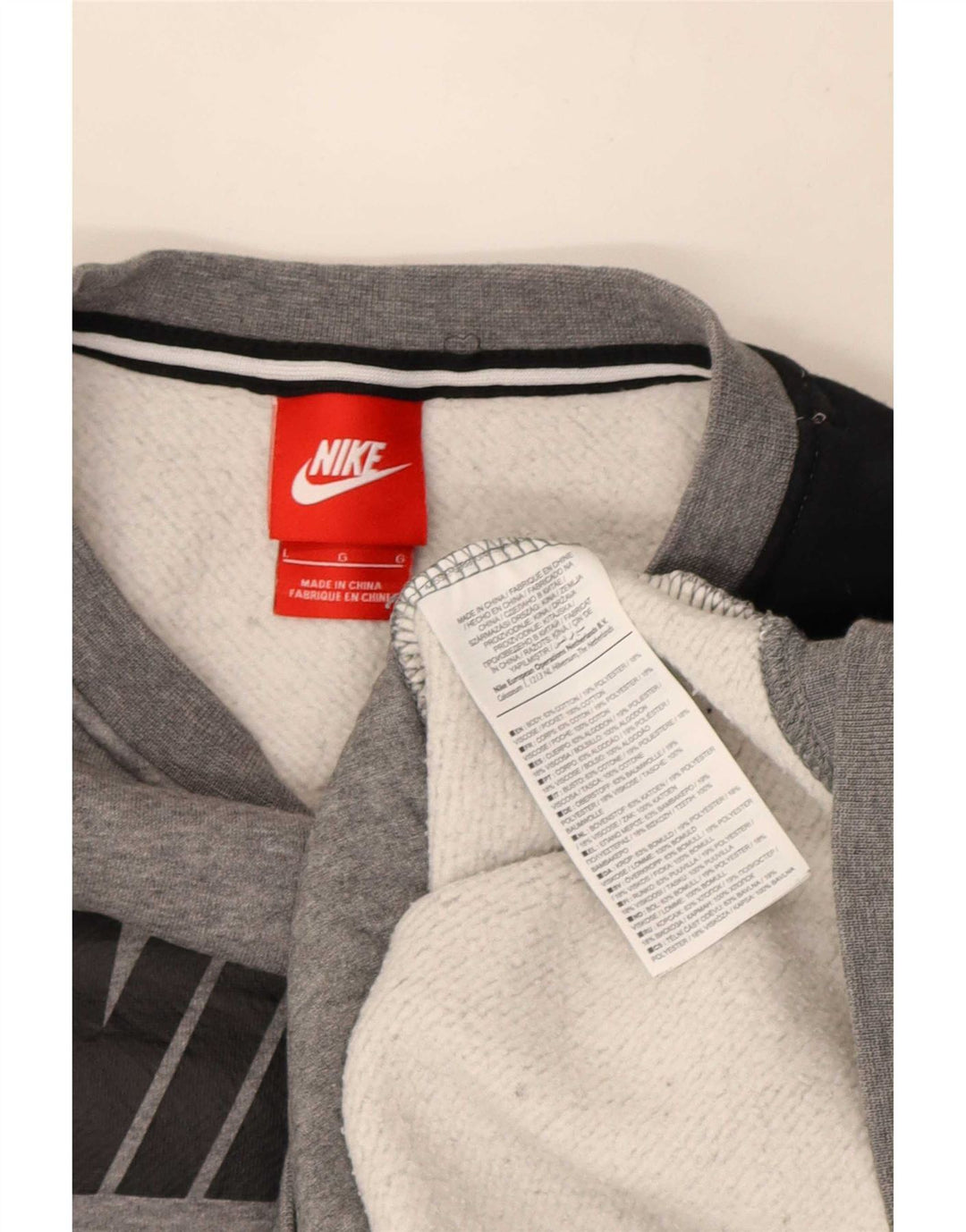 Nike Mens Graphic Sweatshirt Jumper Large Grey Colourblock