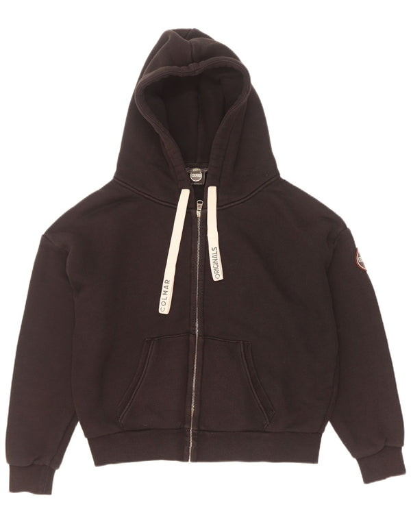 Colmar Womens Oversized Zip Hoodie Sweater UK 6 XS Black Cotton