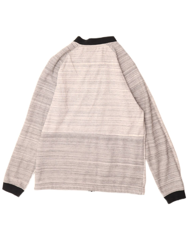 NIKE Mens Tracksuit Top Jacket Medium Grey Striped Cotton