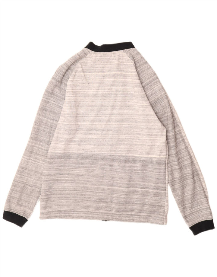 NIKE Mens Tracksuit Top Jacket Medium Grey Striped Cotton