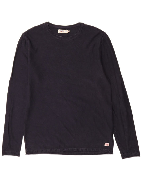 Jack & Jones Mens Crew Neck Jumper Sweater Large Navy Blue