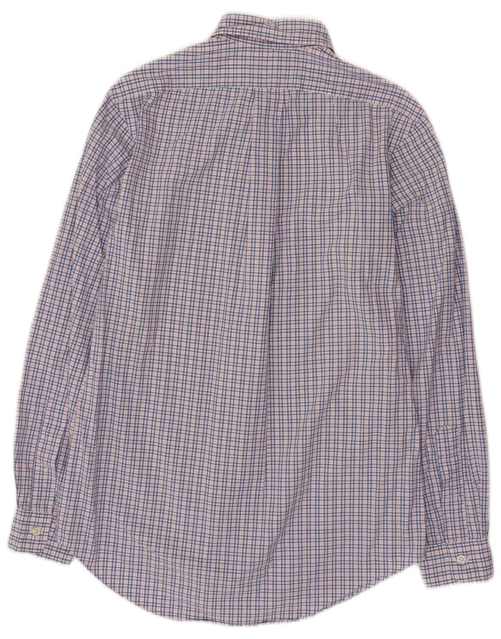 POLO RALPH LAUREN Mens Custom Fit Shirt Small Blue Check Cotton